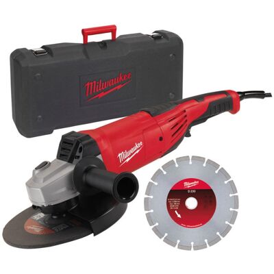 Milwaukee - Kit smerigliatrice angolare Techtronic 2200 W, disco 230 mm, M14 Milwaukee - Kit smerigliatrice angolare Techtronic 2200 W, disco 230 mm, M14