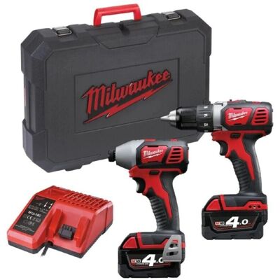 Milwaukee M18 BPP2C-402C Set - Schlagbohrmaschine & Impact-Schrauber, 2 Akkus, Ladegerät Milwaukee M18 BPP2C-402C Set - Schlagbohrmaschine & Impact-Schrauber, 2 Akkus, Ladegerät