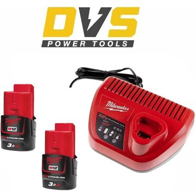 Milwaukee M12 Batterisats - 3,0Ah, Laddare, Verktyg Milwaukee M12 Batterisats - 3,0Ah, Laddare, Verktyg