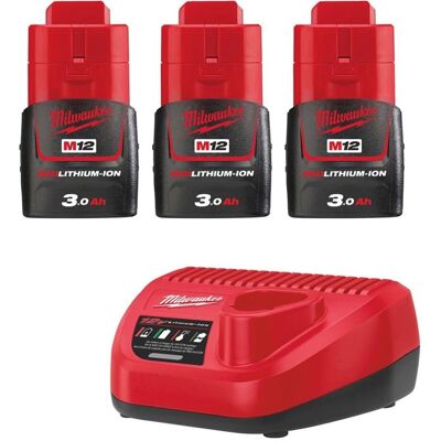 Milwaukee M12 3,0Ah Batteripaket - RedLithium Milwaukee M12 3,0Ah Batteripaket - RedLithium