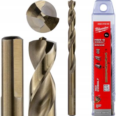 Milwaukee Kobalt-Metallbohrer - 8,0 x 117 mm - 5 pcs Milwaukee Kobalt-Metallbohrer - 8,0 x 117 mm - 5 pcs