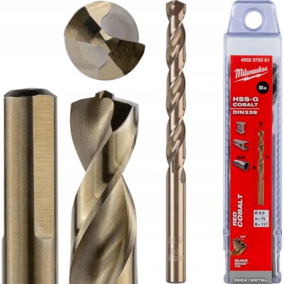 Milwaukee Cobalt-Bohrersatz - 8,5 mm, 5 Stück - Bohrwerkzeuge Milwaukee Cobalt-Bohrersatz - 8,5 mm, 5 Stück - Bohrwerkzeuge