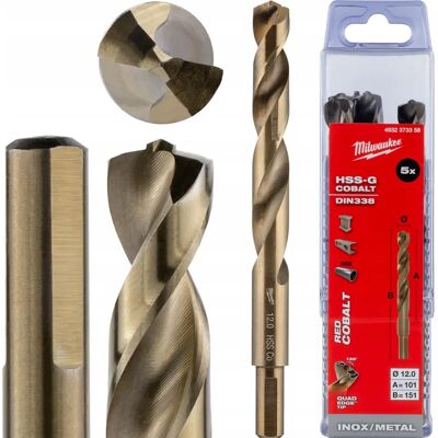 Milwaukee Modell 12.0 x 151mm Kobalt-Bohrersatz - Metall, hitzebeständig Milwaukee Modell 12.0 x 151mm Kobalt-Bohrersatz - Metall, hitzebeständig