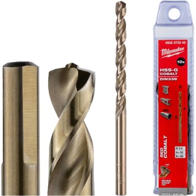 Brocas de Cobalto Milwaukee - 5.0 x 86 mm - 10 piezas Brocas de Cobalto Milwaukee - 5.0 x 86 mm - 10 piezas