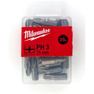 Milwaukee PH3 25mm Schrauberbit - 25 st Milwaukee PH3 25mm Schrauberbit - 25 st