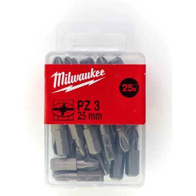 Milwaukee PZ3 25mm Schraubbitsatz - Profi-Qualität Milwaukee PZ3 25mm Schraubbitsatz - Profi-Qualität