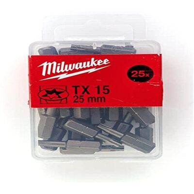 Conjunto de pontas cruzadas Milwaukee TX15 - 25 peças Conjunto de pontas cruzadas Milwaukee TX15 - 25 peças