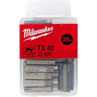 Punte cacciavite Milwaukee TX40 - 25 pezzi Punte cacciavite Milwaukee TX40 - 25 pezzi