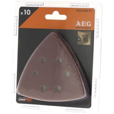 AEG - 4932430321 - 93x93mm - Jeu de Triangles Abrasifs - Publicité AEG - 4932430321 - 93x93mm - Jeu de Triangles Abrasifs - Publicité