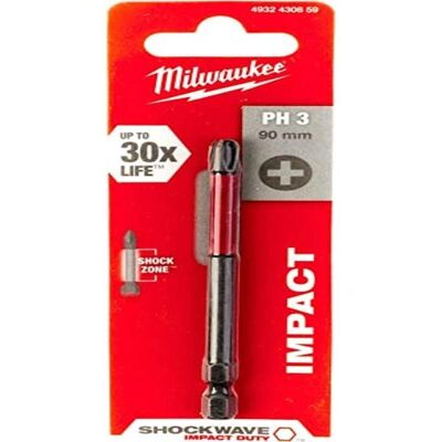 Milwaukee PH3 Shockwave Impact Schroefbit - 90mm Milwaukee PH3 Shockwave Impact Schroefbit - 90mm