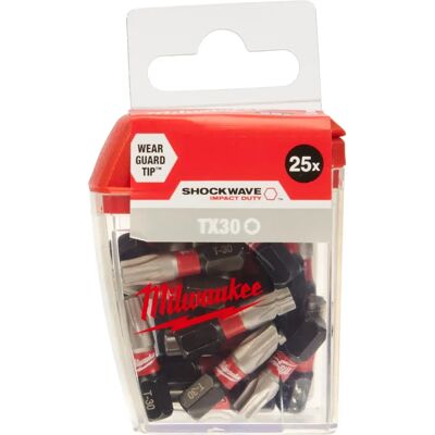 Milwaukee Modell 4932430886 Impact Schrauberbits - TX30, 25mm, Pack à 25 Milwaukee Modell 4932430886 Impact Schrauberbits - TX30, 25mm, Pack à 25
