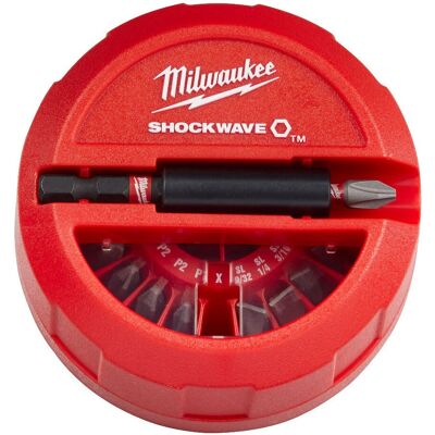 Milwaukee 4932430904 Impactbitholder Set - 15 delar, Röd/Svart Milwaukee 4932430904 Impactbitholder Set - 15 delar, Röd/Svart