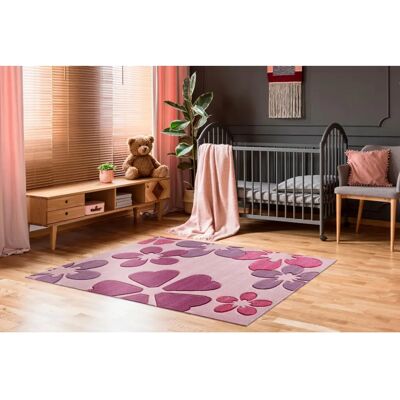 LUXOR Living Matta - Rosa & Lila Blommor - Lätt att Rengöra LUXOR Living Matta - Rosa & Lila Blommor - Lätt att Rengöra