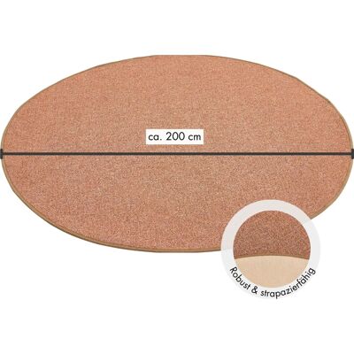 Andiamo Luton Teppich - 5mm, Ø133cm, Braun, Vielseitig Andiamo Luton Teppich - 5mm, Ø133cm, Braun, Vielseitig