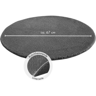 Andiamo Arezzo Teppich Grau - Rund, 67cm, Weich, Waschbar Andiamo Arezzo Teppich Grau - Rund, 67cm, Weich, Waschbar