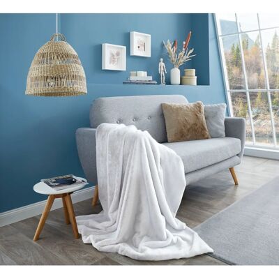 LUXOR LIVING Novara 130x180 cm Weiße Plüsch Wohndecke LUXOR LIVING Novara 130x180 cm Weiße Plüsch Wohndecke