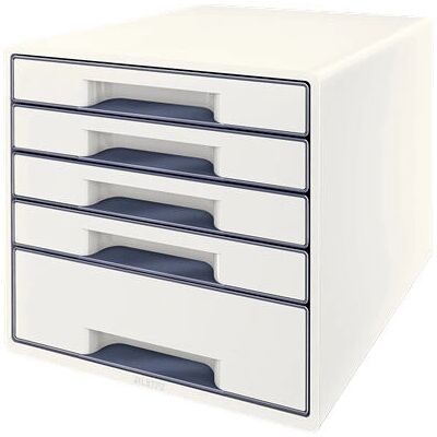 Leitz Cube de stockage blanc à 5 tiroirs - Organisateur de bureau Leitz Cube de stockage blanc à 5 tiroirs - Organisateur de bureau