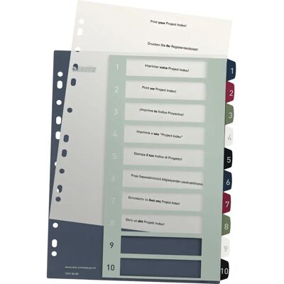 Leitz 12370000 Fájlindex - A4 Polipropilén, Többszínű Leitz 12370000 Fájlindex - A4 Polipropilén, Többszínű
