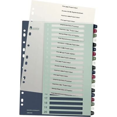 Leitz Modell 1239 Polypropylen Register - A4, 1-20 Leitz Modell 1239 Polypropylen Register - A4, 1-20