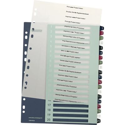 Leitz Model 1239 Polypropylene Register - A4, 1-20 Leitz Model 1239 Polypropylene Register - A4, 1-20