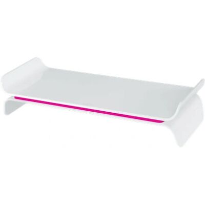 Leitz Pink & White Ergonomic Monitor Stand - 27 inch Leitz Pink & White Ergonomic Monitor Stand - 27 inch