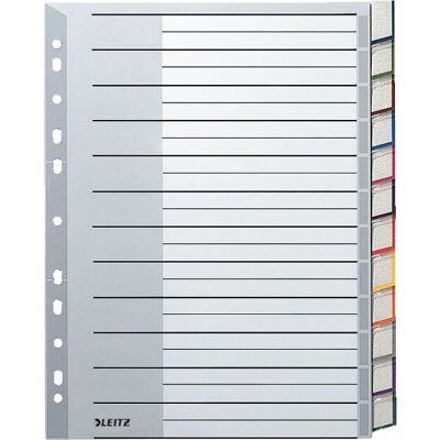 Leitz Abas de Índice - Cinza - A4 - Plástico Durável - Organizador de Escritório Leitz Abas de Índice - Cinza - A4 - Plástico Durável - Organizador de Escritório
