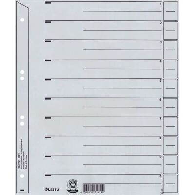 Leitz 16500085 Tab Index - Intercalaires A4, Gris Leitz 16500085 Tab Index - Intercalaires A4, Gris
