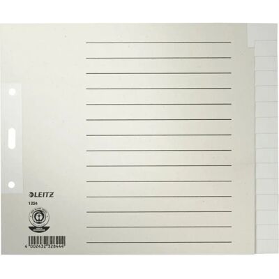Leitz 12240085 Tab Indeling - Grijs - Papier - A4 - Verpakking van 6 Leitz 12240085 Tab Indeling - Grijs - Papier - A4 - Verpakking van 6