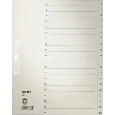 Dossier Blanc Leitz - 5 Pièces, A4, Perforé, Onglets imprimés Dossier Blanc Leitz - 5 Pièces, A4, Perforé, Onglets imprimés