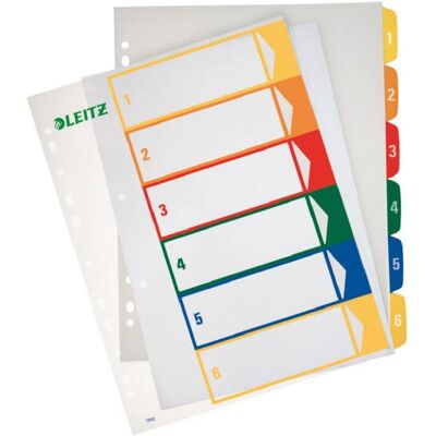 Leitz 12920000 Classeur A4 Multicolore - 6 Intercalaires - Publicité Leitz 12920000 Classeur A4 Multicolore - 6 Intercalaires - Publicité