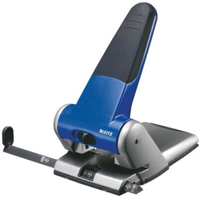 Leitz Heavy Duty 5180 hole punch - 65 sheets, Blue, Adjustable A3-A6 - Hole Punch Leitz Heavy Duty 5180 hole punch - 65 sheets, Blue, Adjustable A3-A6 - Hole Punch