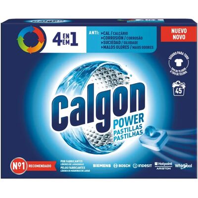 Tablettes Antical Calgon Powerball - Lave-linge - 45 unités - Publicité Tablettes Antical Calgon Powerball - Lave-linge - 45 unités - Publicité