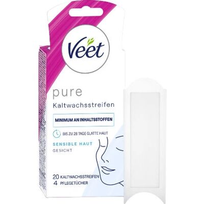 Bandes de cire froide Veet pour le visage - 28 jours de peau lisse - Publicité Bandes de cire froide Veet pour le visage - 28 jours de peau lisse - Publicité