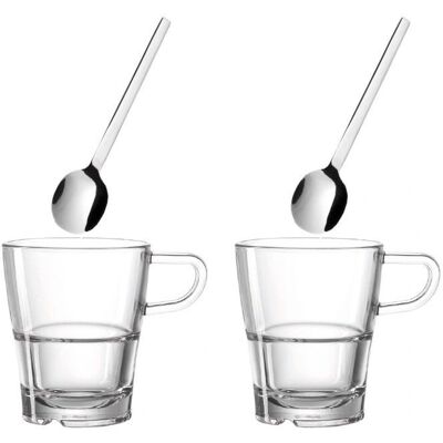 Leonardo Senso Kaffesæt - Kegleformede glas & skeer Leonardo Senso Kaffesæt - Kegleformede glas & skeer