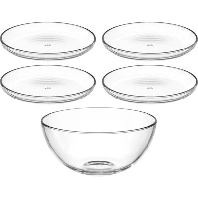 Ensemble de vaisselle LEONARDO CUCINA 5 pièces - verre transparent Ensemble de vaisselle LEONARDO CUCINA 5 pièces - verre transparent