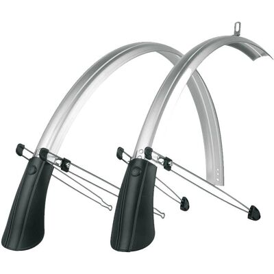 SKS Commuter Hybrid Mudguards - Silver - 26" / 60mm - Fixed SKS Commuter Hybrid Mudguards - Silver - 26" / 60mm - Fixed