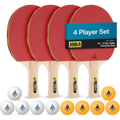 JOOLA Familjens bordtennisset - 4 racketar & 10 bollar JOOLA Familjens bordtennisset - 4 racketar & 10 bollar