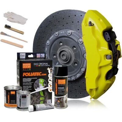 Foliatec 4-teiliges Gelb Bremssätt Maling - Malset Foliatec 4-teiliges Gelb Bremssätt Maling - Malset