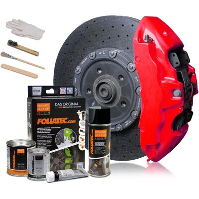 Foliatec 4-piece Red Brake Caliper Paint Set - Painting Set Foliatec 4-piece Red Brake Caliper Paint Set - Painting Set