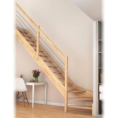 DOLLE Paris Raumspartreppe - Buche, Edelstahl, ¼ Drehung DOLLE Paris Raumspartreppe - Buche, Edelstahl, ¼ Drehung
