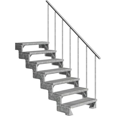 DOLLE Außentreppe Gardentop, 7 Gitterroststufen, silber, 126cm DOLLE Außentreppe Gardentop, 7 Gitterroststufen, silber, 126cm
