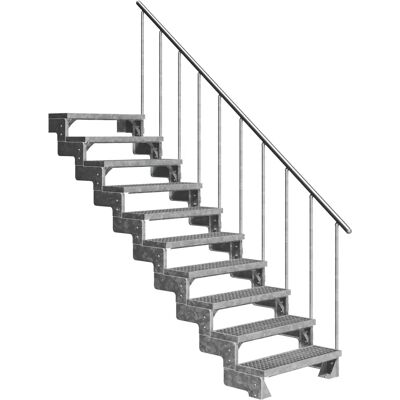 DOLLE Gardentop Außentreppe - Stahl, Silber, 180-220cm Höhe DOLLE Gardentop Außentreppe - Stahl, Silber, 180-220cm Höhe