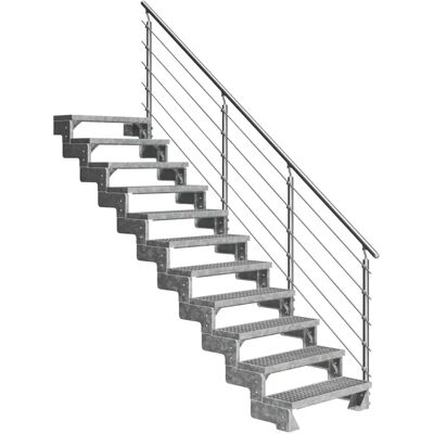 DOLLE Gardentop Außentreppe - Verstellbare Stahlstufen & Geländer DOLLE Gardentop Außentreppe - Verstellbare Stahlstufen & Geländer