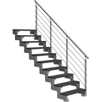 DOLLE Gardentop Außentreppe - Grau, 10 TRIMAX-Stufen, Stahlrahmen DOLLE Gardentop Außentreppe - Grau, 10 TRIMAX-Stufen, Stahlrahmen