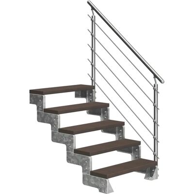 DOLLE Gardentop Außentreppe - Modulares System, 5 Stufen, Braun DOLLE Gardentop Außentreppe - Modulares System, 5 Stufen, Braun