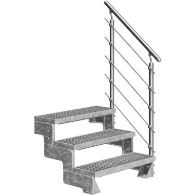 DOLLE Gardentop Außentreppe mit 3 Stahlstufen - Grau DOLLE Gardentop Außentreppe mit 3 Stahlstufen - Grau