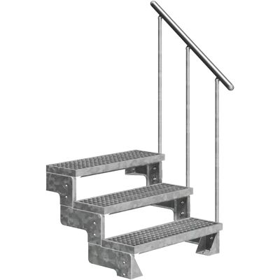DOLLE Gardentop Außentreppe - 3 Gitterroststufen, 100cm, Grau-Silber DOLLE Gardentop Außentreppe - 3 Gitterroststufen, 100cm, Grau-Silber