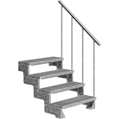 DOLLE Gardentop Außentreppe - 4 Gitterroststufen, grau-silberfarben DOLLE Gardentop Außentreppe - 4 Gitterroststufen, grau-silberfarben