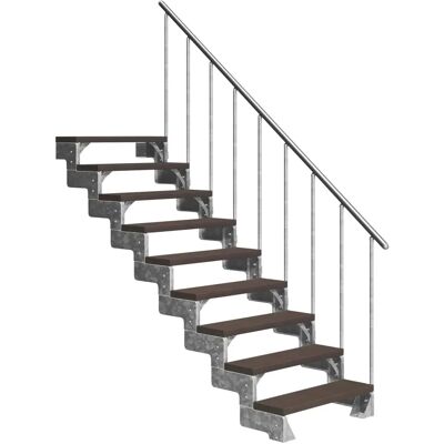 DOLLE Gardentop Außentreppe 9 TRIMAX Stufen Dunkelbraun - Außentreppe DOLLE Gardentop Außentreppe 9 TRIMAX Stufen Dunkelbraun - Außentreppe