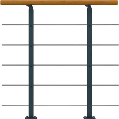 Dolle - Brüstungsgeländer Erweiterungs-Set - Eiche - Anthrazit - Balustrade extension set Dolle - Brüstungsgeländer Erweiterungs-Set - Eiche - Anthrazit - Balustrade extension set